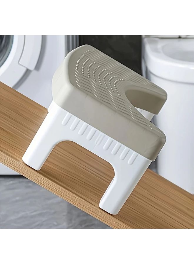 White Ergonomic Toilet Foot Stool Non Slip Textured Surface Portable Easy Clean Durable - Image 2