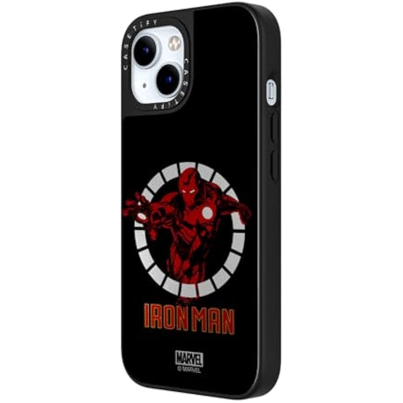 كاستيفي كاسيتي جراب ايفون 15 بلس من ميرور 【ايرون مان كو-لاب/عاكس/ حماية من السقوط بطول 5 قدم/ متوافق مع ماج سيف】 - ايرون مان ارمور اب - اسود - فضي على اسود - Image 5