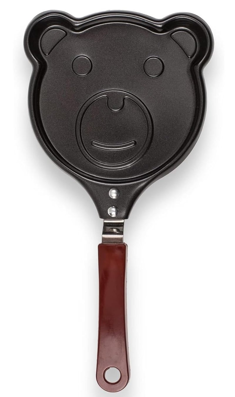 Cartoon Shape Mini Non-Stick Egg Frying Pan | Pancake & Omelette Pan (Design May Vary) | 1 Pcs Mini Omelet Pan | Non-Stick, Black  - Image 1