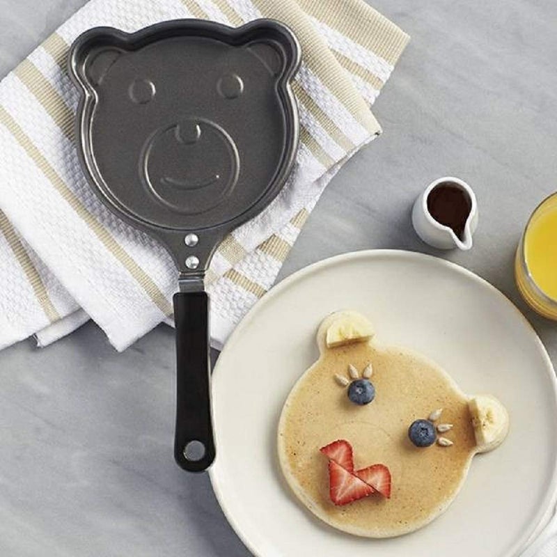Cartoon Shape Mini Non-Stick Egg Frying Pan | Pancake & Omelette Pan (Design May Vary) | 1 Pcs Mini Omelet Pan | Non-Stick, Black  - Image 3