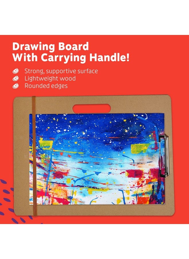 Drawing Board 13 X 17 Sketch Boards With Handle For Drafting Art Portable Wooden Clipboard For Class Or Studio Fit In Artists Tote