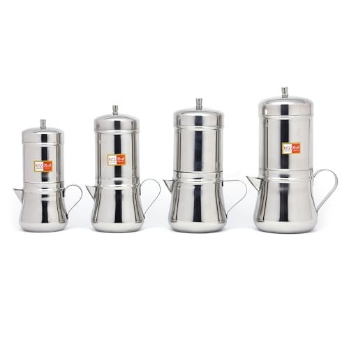 KCL Stainless Steel Filter Coffee Maker | South Indian Style Kaapi Drip Decoction Maker | Traditional Brewing Process with Serving Pot for Authentic Coffee Experience (No.1-150ML) - Image 4