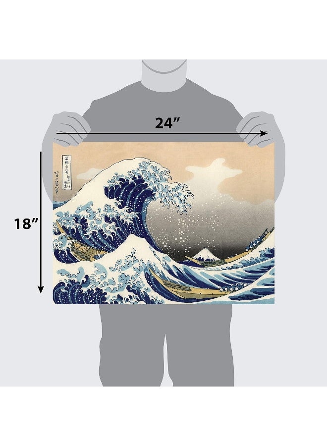 Home Trove Palace Learning 2 Pack - Starry Night By Vincent Van Gogh & The Great Wave Off Kanagawa By Katsushika Hokusai - Fine Art Poster Prints (Laminated, 18" X 24")  - Image 2