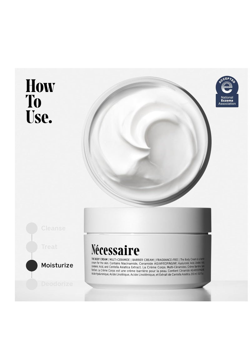 Necessaire Nécessaire The Body Cream - Rich Barrier Repair With 5% Niacinamide, 5 Essential Ceramides + Hyaluronic Acid. Fragrance-Free. Non-Comedogenic. 200 ml / 6.8 fl oz  - Image 3