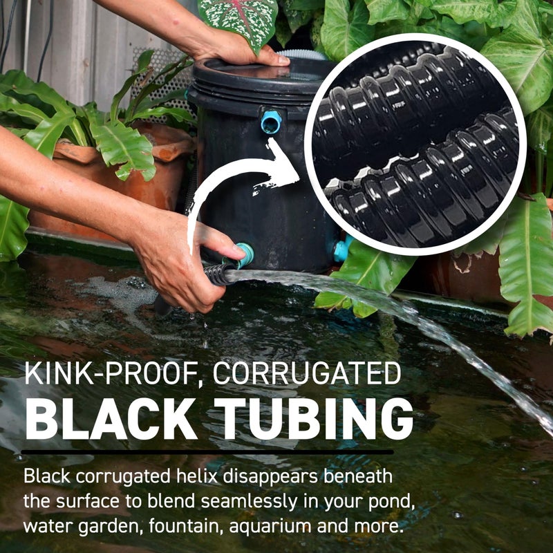 Sealproof Kinkproof 1-1/2" Dia Waterfall, Pond Tubing, 1-1/2-Inch ID, 20 FT, Black Corrugated PVC Strong Flexible Tubing, Made in USA - Image 4