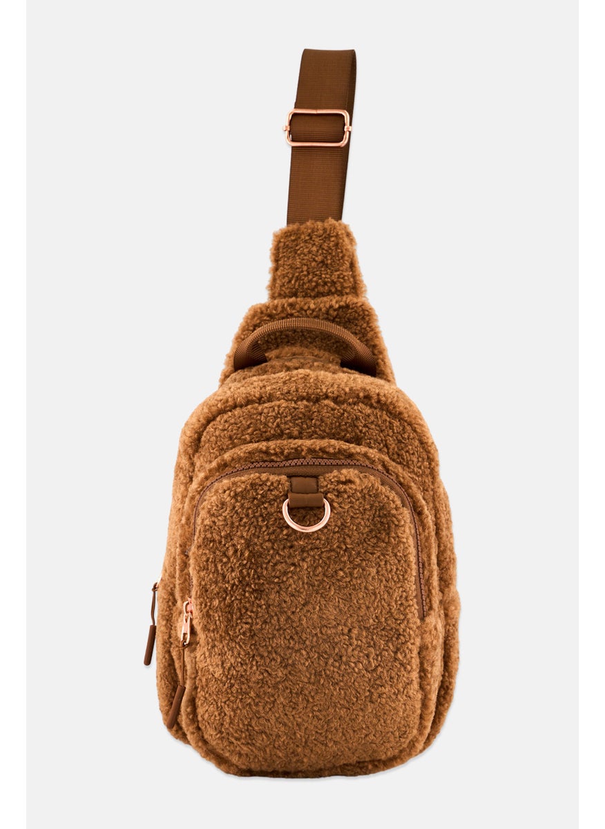 Danskin Women Textured Mini Backpack 25 H x 22 L x 8 W cm, Brown  - Image 1