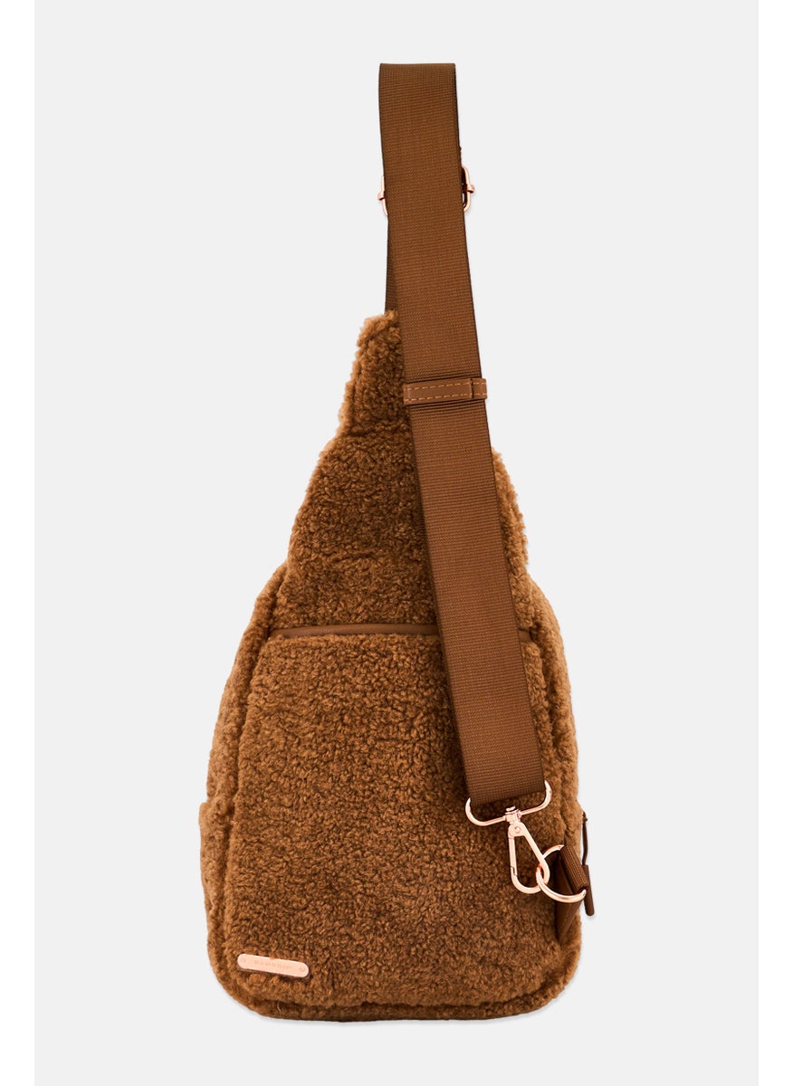 Danskin Women Textured Mini Backpack 25 H x 22 L x 8 W cm, Brown  - Image 2