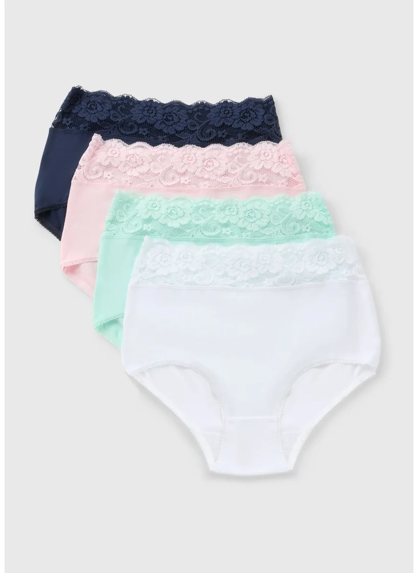 Matalan 4 Pack Lace Trim Full Knickers