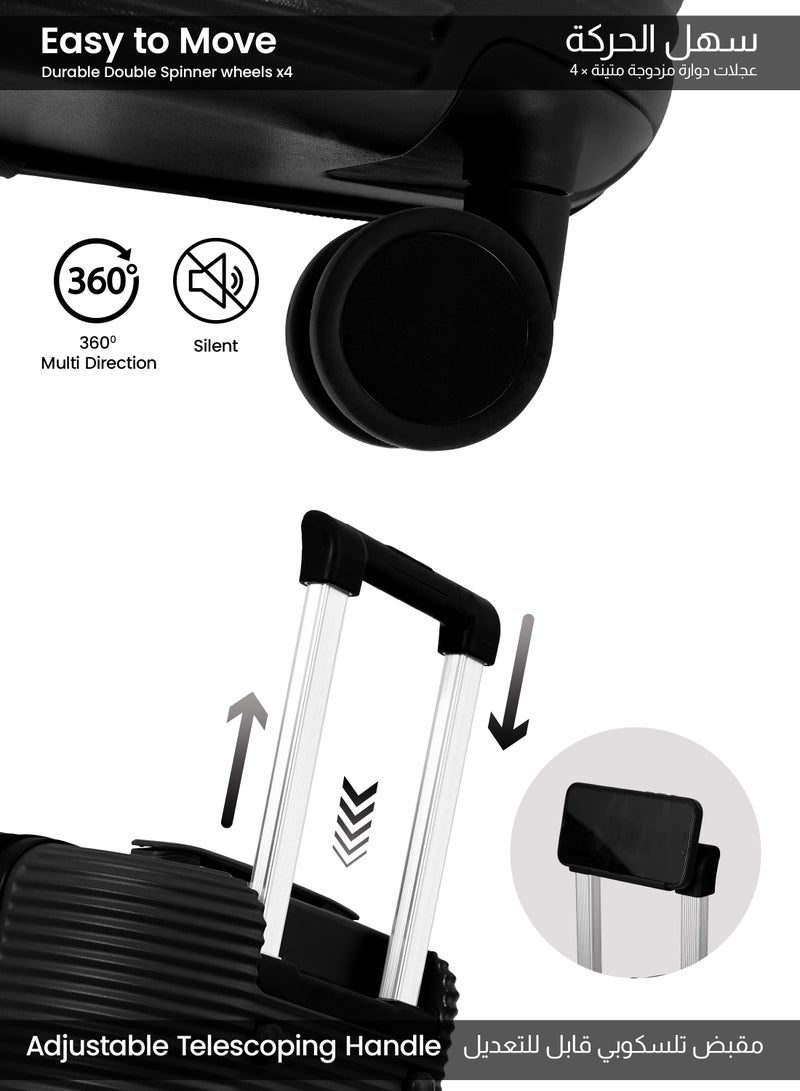 بارا جون حقيبة سفر باراجون كواتريكس بعجلات دوارة وهيكل صلب أسود - Image 5