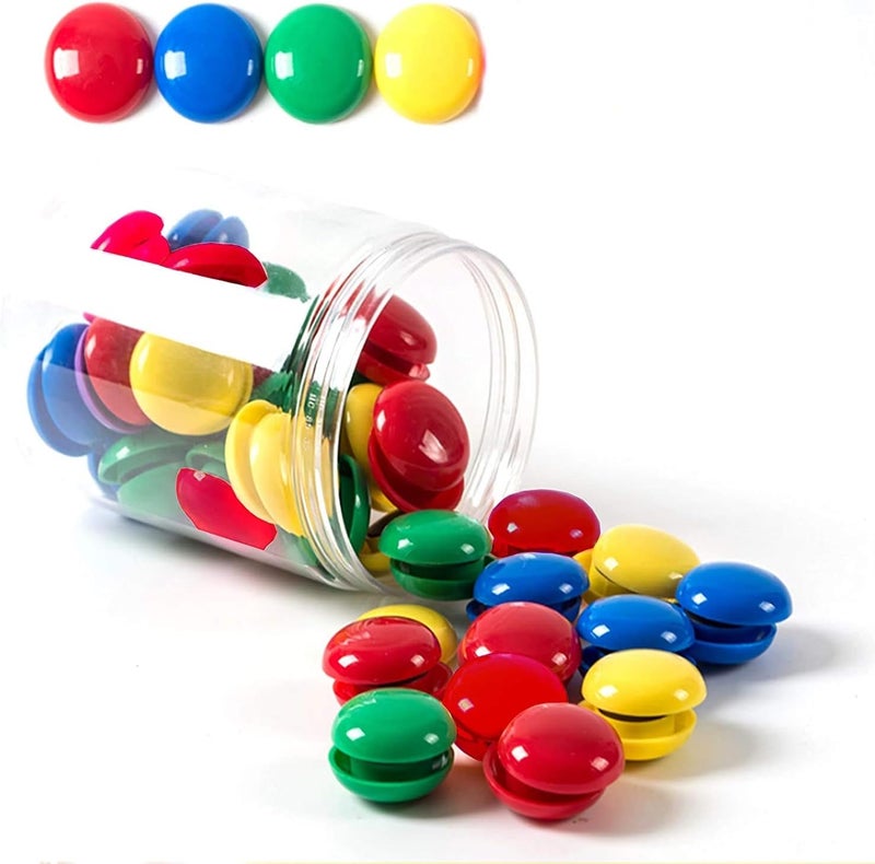 Tiberham Notice Board/Planning Magnets, 80 Pack 20 mm Round Plastic Covered Magnetic Buttons, Refrigerator Whiteboard Magnets for School Office Home - 4 Assorted Colors - Image 1