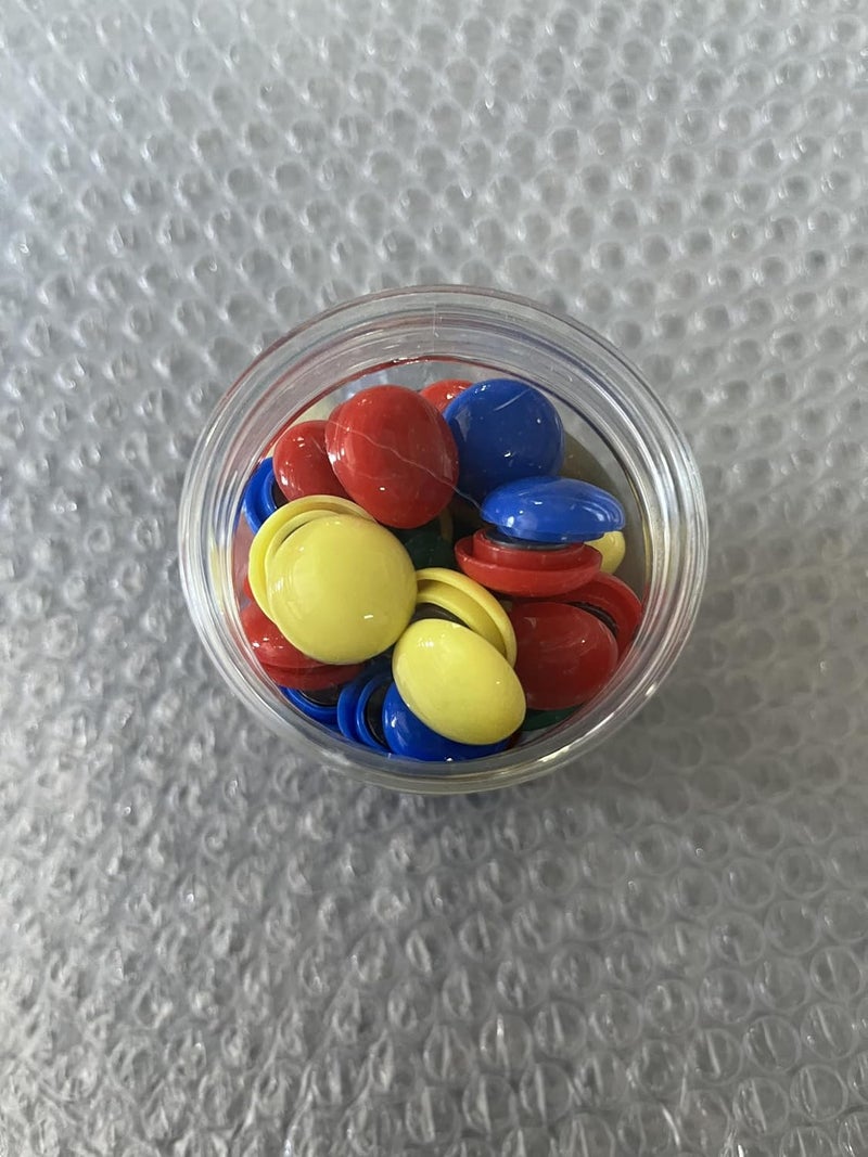 Tiberham Notice Board/Planning Magnets, 80 Pack 20 mm Round Plastic Covered Magnetic Buttons, Refrigerator Whiteboard Magnets for School Office Home - 4 Assorted Colors - Image 2
