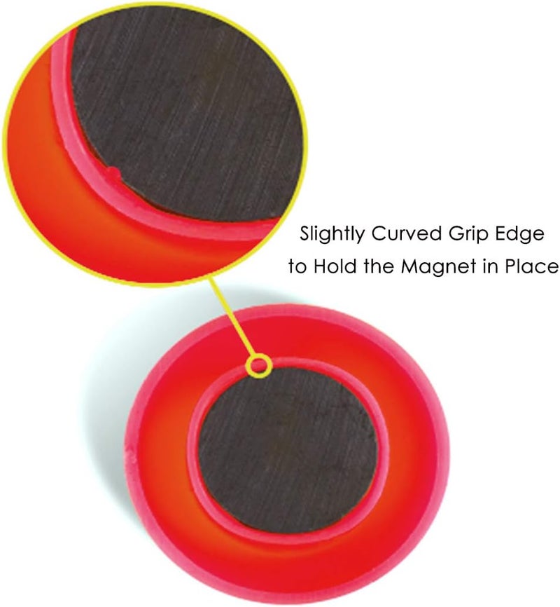 Tiberham Notice Board/Planning Magnets, 80 Pack 20 mm Round Plastic Covered Magnetic Buttons, Refrigerator Whiteboard Magnets for School Office Home - 4 Assorted Colors - Image 5