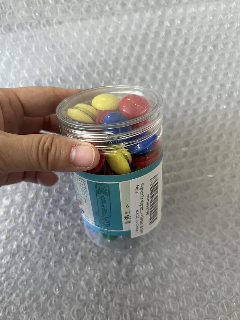 Tiberham Notice Board/Planning Magnets, 80 Pack 20 mm Round Plastic Covered Magnetic Buttons, Refrigerator Whiteboard Magnets for School Office Home - 4 Assorted Colors - Image 4
