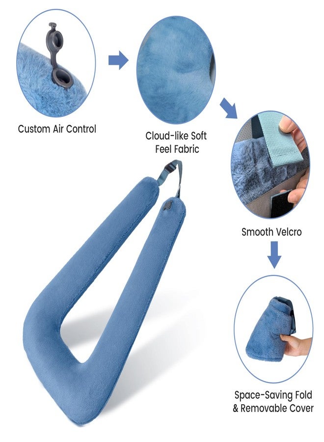 Keemall Car Pillow for Kids, Professional Kids Car Pillow for Sleeping Inflatable Carseat Travel - Safe, Reliable - Travel Pillows for Kid Adult Car Seats Blue - Image 5