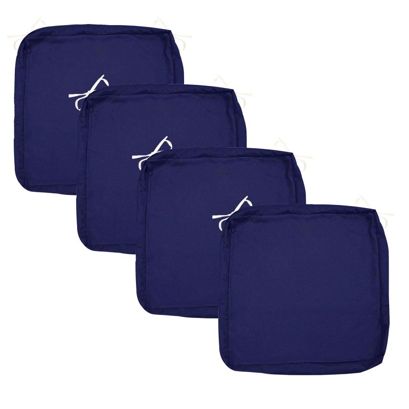 Oslimea Patio Cushion Covers Replacement 22x20x4 inch 4Pack Outdoor Seat Cushion Slipcover Waterproof Outdoor Chair Cushion Covers  Dark Blue - Image 5