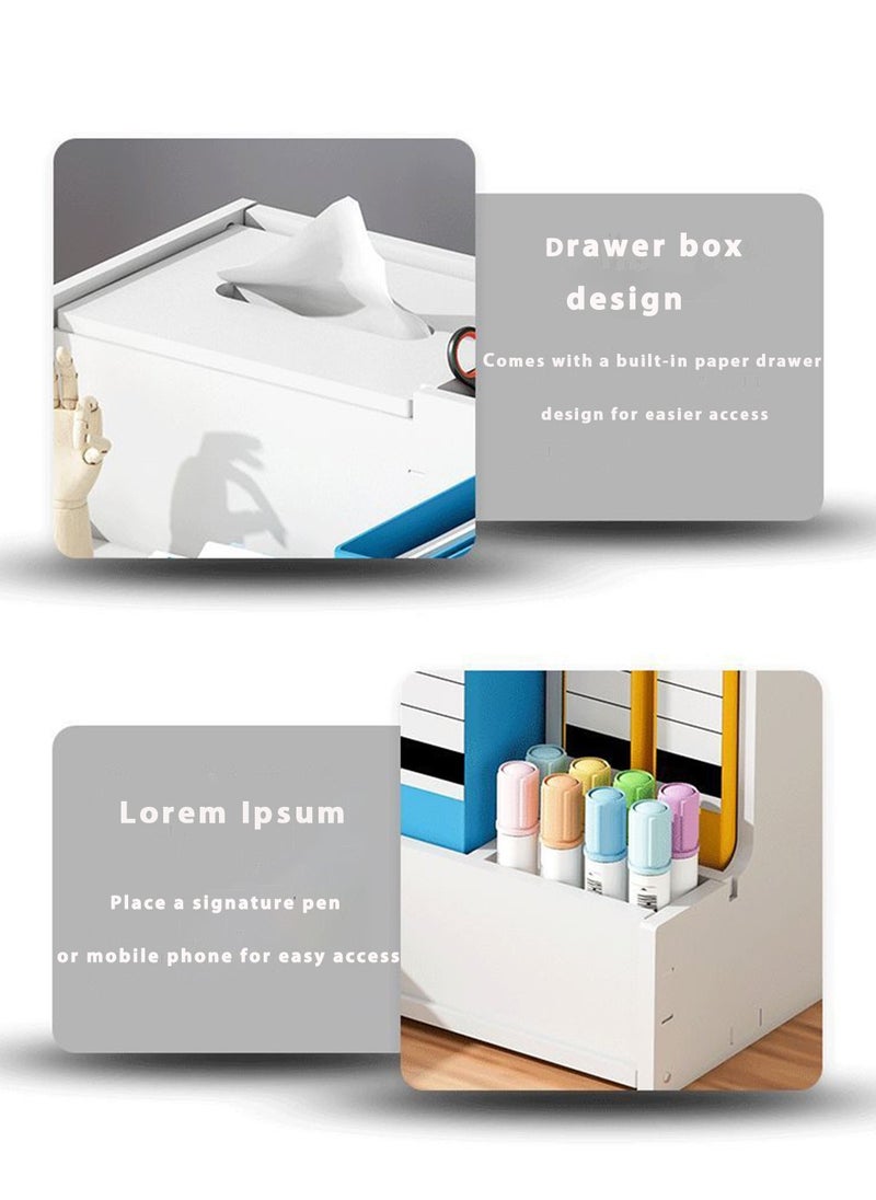 Kidle Desktop Book Organizer Shelf Multilayer Book Stand Office A4 Classification Data Rack Drawer Organizing File Rack Shelf  - Image 4