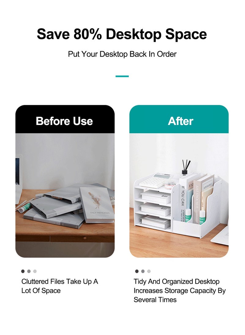 Desktop Book Organizer Shelf Multilayer Book Stand Office A4 Classification Data Rack Drawer Organizing File Rack Shelf