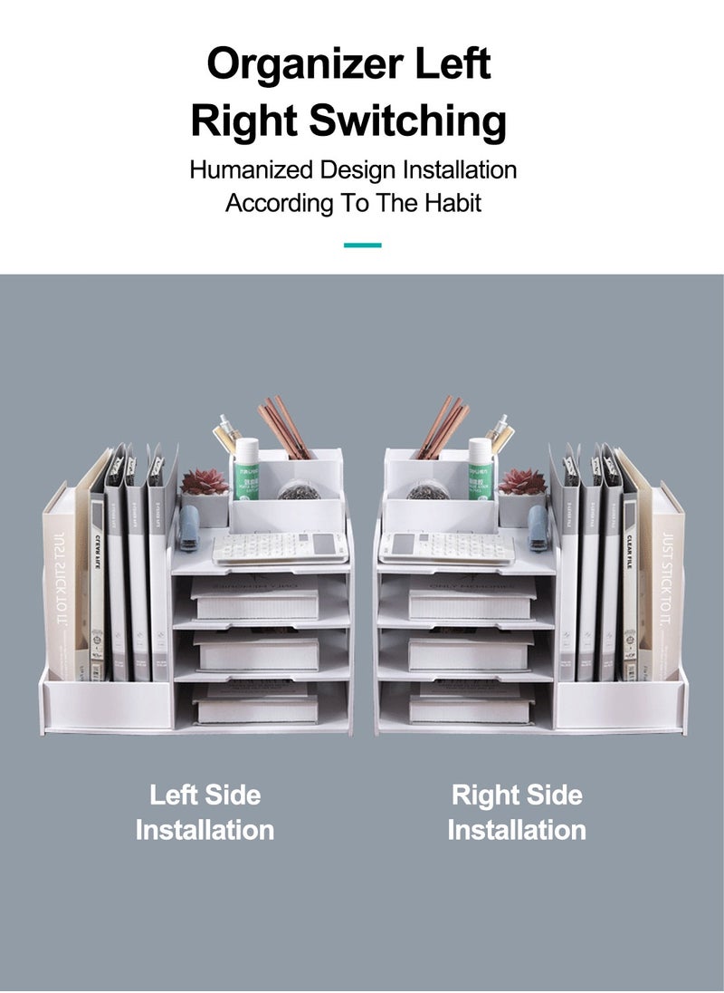Desktop Book Organizer Shelf Multilayer Book Stand Office A4 Classification Data Rack Drawer Organizing File Rack Shelf