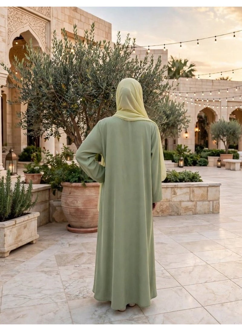 IKKXA Front Buttoned Panel Structured A Line Abaya - Image 2