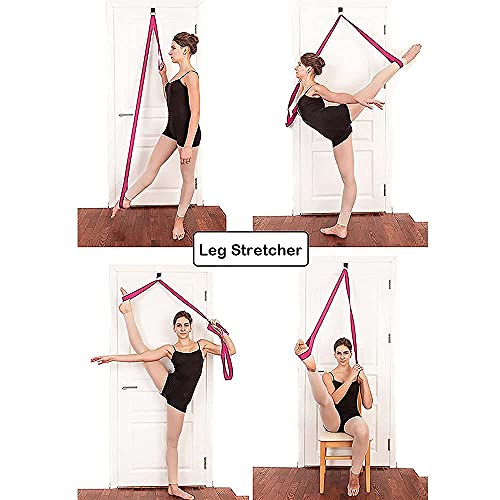 tchrules Door Leg Stretcher, Door Flexibility & Stretching Leg Strap - Great for Ballet Cheer Dance Gymnastics or Any Sport Leg Stretcher Door Flexibility Trainer Premium Stretching Equipment (Rose Red) - Image 3
