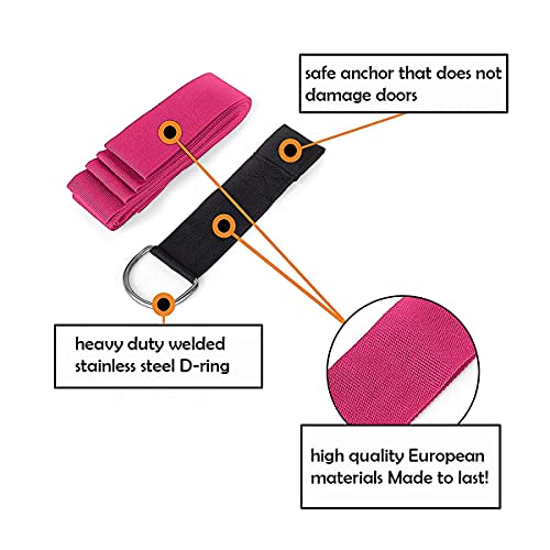 tchrules Door Leg Stretcher, Door Flexibility & Stretching Leg Strap - Great for Ballet Cheer Dance Gymnastics or Any Sport Leg Stretcher Door Flexibility Trainer Premium Stretching Equipment (Rose Red) - Image 5