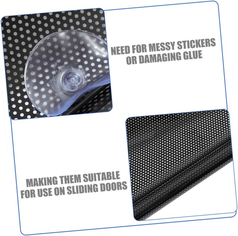 2pcs Black Skylight Shades with Suction Cups Adjustable Window Privacy Curtains for Kitchen Balcony Sliding French Doors Easy Install Sun Block Window Shades - Image 2