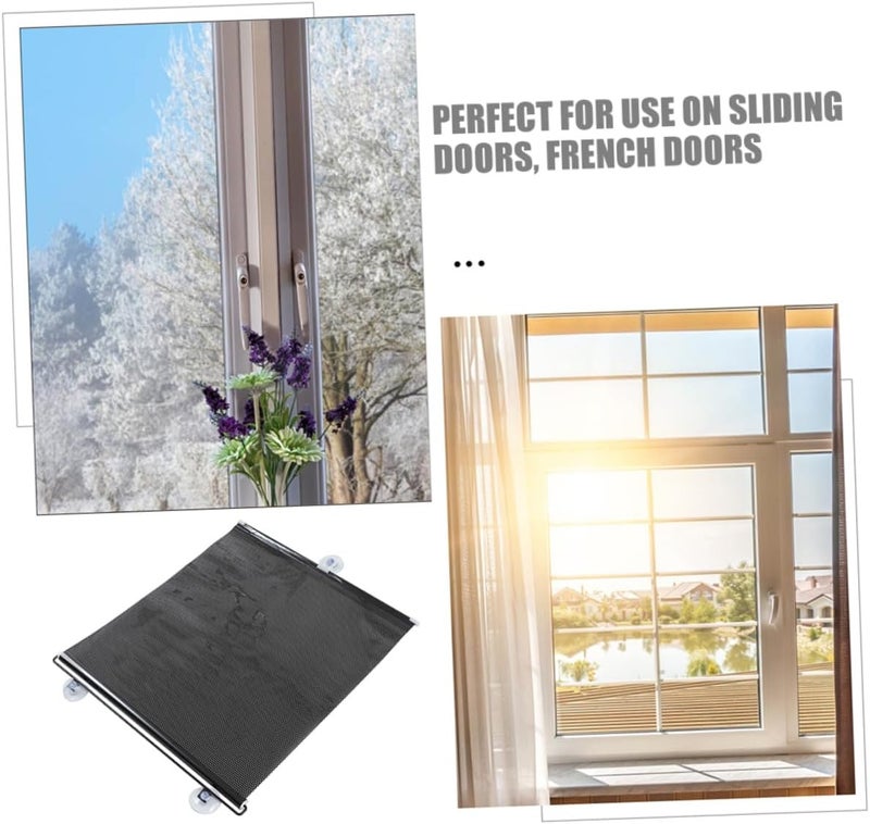 2pcs Black Skylight Shades with Suction Cups Adjustable Window Privacy Curtains for Kitchen Balcony Sliding French Doors Easy Install Sun Block Window Shades - Image 5