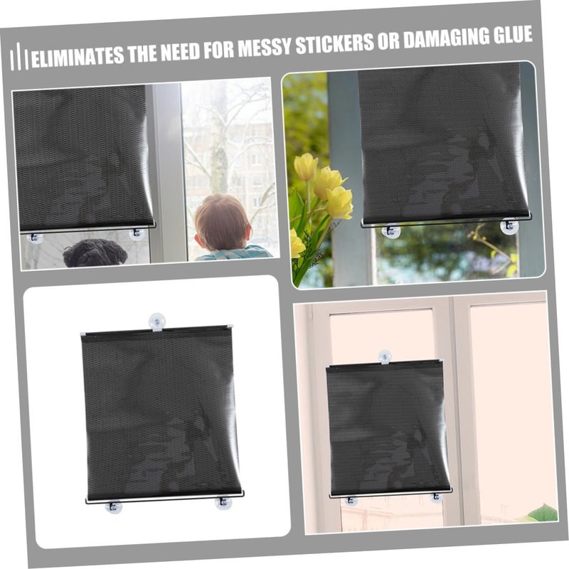 2pcs Black Skylight Shades with Suction Cups Adjustable Window Privacy Curtains for Kitchen Balcony Sliding French Doors Easy Install Sun Block Window Shades - Image 1