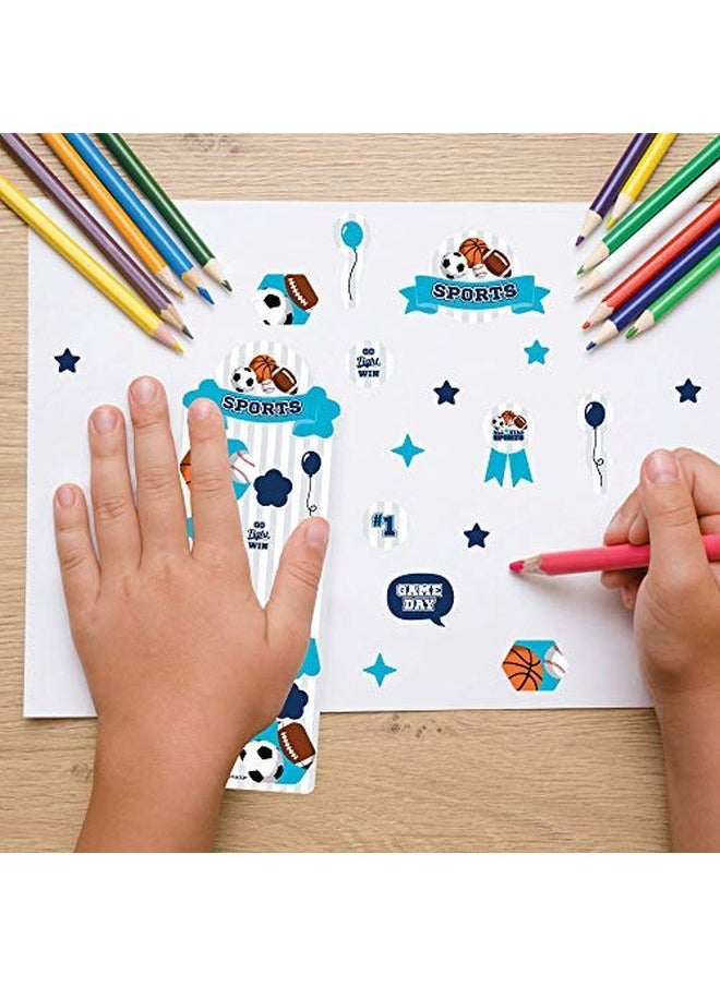 Big Dot of Happiness Go Fight Win Sports Birthday Party Favor Kids Stickers 16 Sheets 256 Stickers  - Image 5
