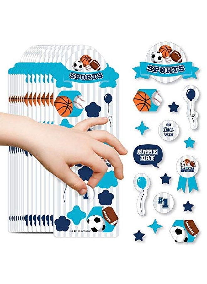 Big Dot of Happiness Go Fight Win Sports Birthday Party Favor Kids Stickers 16 Sheets 256 Stickers  - Image 1