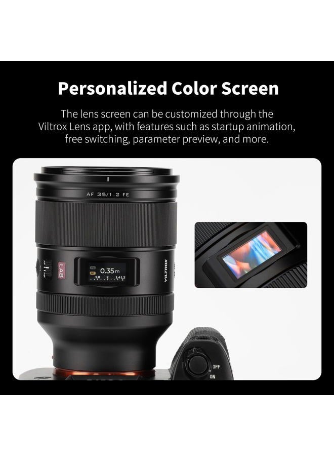 VILTROX AF 35mm F1.2 LAB FE Full Frame Lens for Sony e Mount, Large Aperture Dual Floating Focus 35mm f/1.2 FE HyperVCM Motor - Image 5