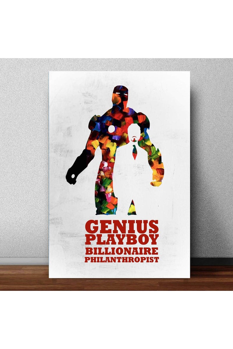 GRAY WALL ALAYRA Iron Man Pop Art Poster For Room & Office (13 Inch X 19 Inch, Multicolour) - Image 1