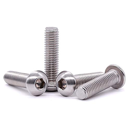 EASTLO براغي رأس زرية 5/16-18 × 1" من الفولاذ المقاوم للصدأ 304 18-8، خيوط كاملة، خيوط خشنة، محرك ألين سداسي، 50 قطعة - Image 1