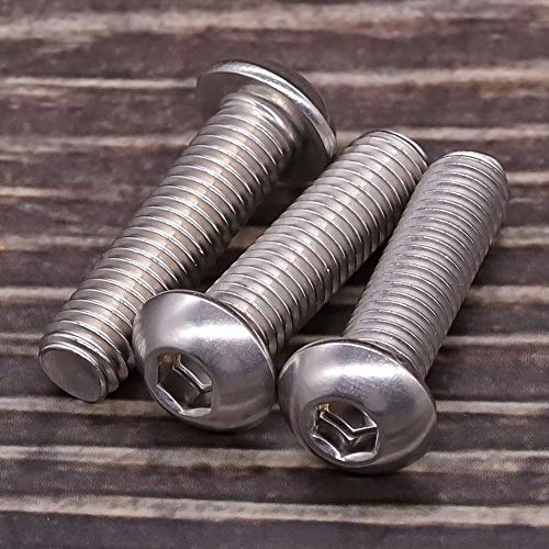 EASTLO براغي رأس زرية 5/16-18 × 1" من الفولاذ المقاوم للصدأ 304 18-8، خيوط كاملة، خيوط خشنة، محرك ألين سداسي، 50 قطعة - Image 2
