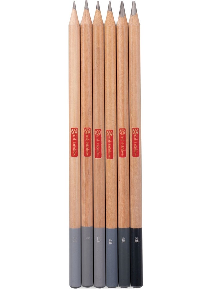 Talens Art Creation Graphite Pencils Graded Charcoal Sketching Set of 6  - Image 2