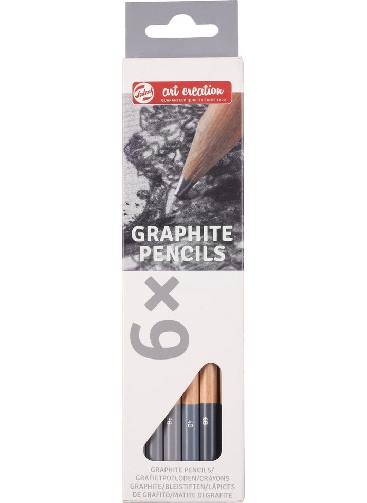 Talens Art Creation Graphite Pencils Graded Charcoal Sketching Set of 6  - Image 1