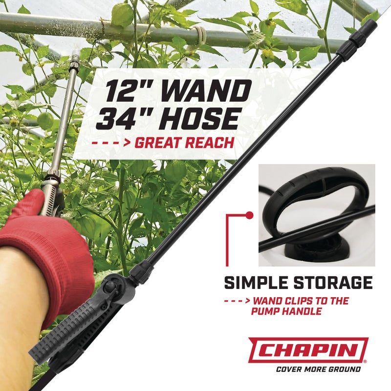 Chapin International Chapin 20000 Made in USA 1 -Gallon Lawn and Garden Pump Pressured Sprayer, for Spraying Plants, Garden Watering, Weeds and Pests, Polypropylene, Translucent White  - Image 4