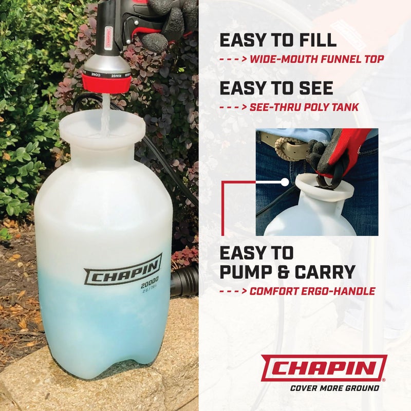 Chapin International Chapin 20000 Made in USA 1 -Gallon Lawn and Garden Pump Pressured Sprayer, for Spraying Plants, Garden Watering, Weeds and Pests, Polypropylene, Translucent White  - Image 2