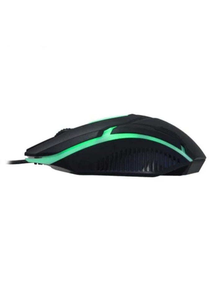 AOAS Gaming Mouse, 1200 DPI Optical Mouse with RGB Backlit ,Wired USB Ergonomic Design, Anti-Slip Foot Pad, Wear-Resistant, USB Wired, 3-Gear Adjustable DPI, Non-Slip Roller - Image 2