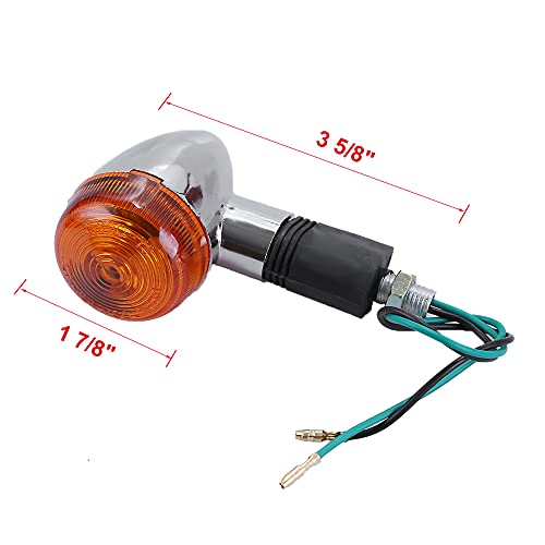Anxingo 4PCS 12V Motorcycle Turn Signals Amber Chrome Bullet Front Rear Turn Signal Blinker Indicator Light Replacement for Kawasaki Honda Harley Suzuki Yamaha Motorcycle Cruiser Bobber Chopper - Image 3