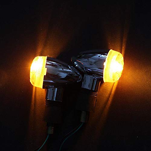 Anxingo 4PCS 12V Motorcycle Turn Signals Amber Chrome Bullet Front Rear Turn Signal Blinker Indicator Light Replacement for Kawasaki Honda Harley Suzuki Yamaha Motorcycle Cruiser Bobber Chopper - Image 5