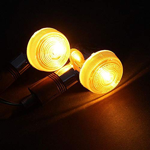 Anxingo 4PCS 12V Motorcycle Turn Signals Amber Chrome Bullet Front Rear Turn Signal Blinker Indicator Light Replacement for Kawasaki Honda Harley Suzuki Yamaha Motorcycle Cruiser Bobber Chopper - Image 4