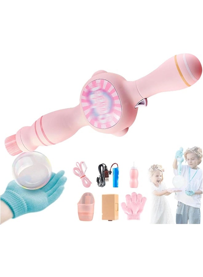 Halamodo آلة فقاعة الضباب الملونة, آلة فقاعة آلات فقاعة الضباب المرنة مع تأثير مرن, تصميم خفيف الوزن, فقاعات تفاعلية, أضواء ملونة (الوردي) - Image 1