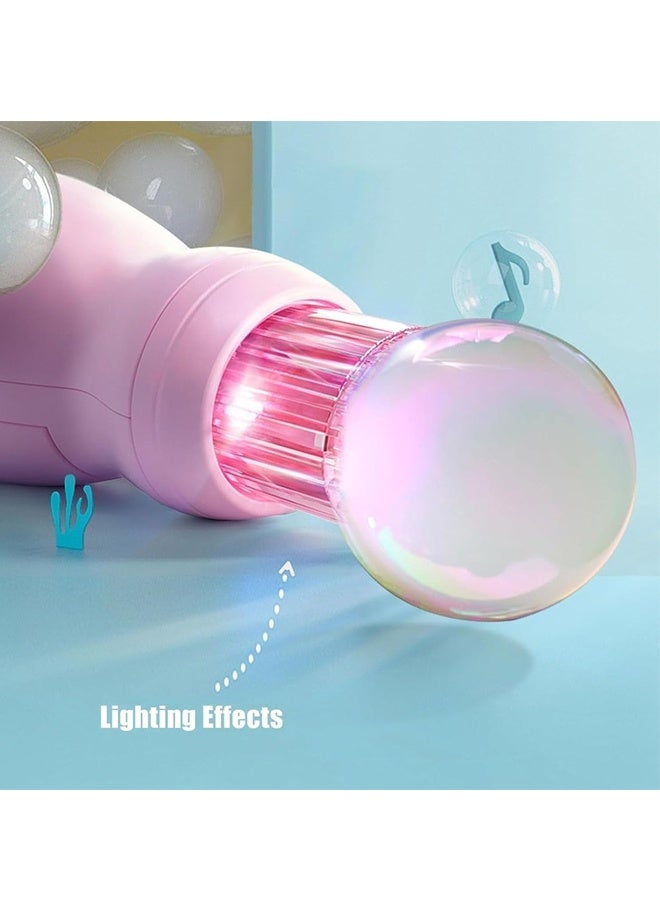 Halamodo آلة فقاعة الضباب الملونة, آلة فقاعة آلات فقاعة الضباب المرنة مع تأثير مرن, تصميم خفيف الوزن, فقاعات تفاعلية, أضواء ملونة (الوردي) - Image 5