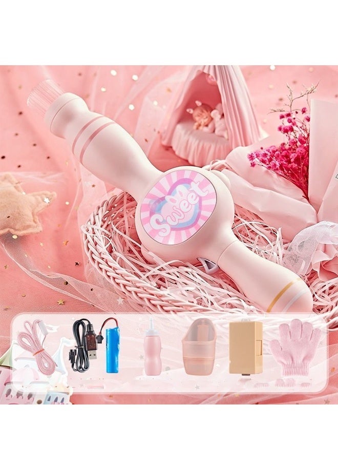 Halamodo آلة فقاعة الضباب الملونة, آلة فقاعة آلات فقاعة الضباب المرنة مع تأثير مرن, تصميم خفيف الوزن, فقاعات تفاعلية, أضواء ملونة (الوردي) - Image 3