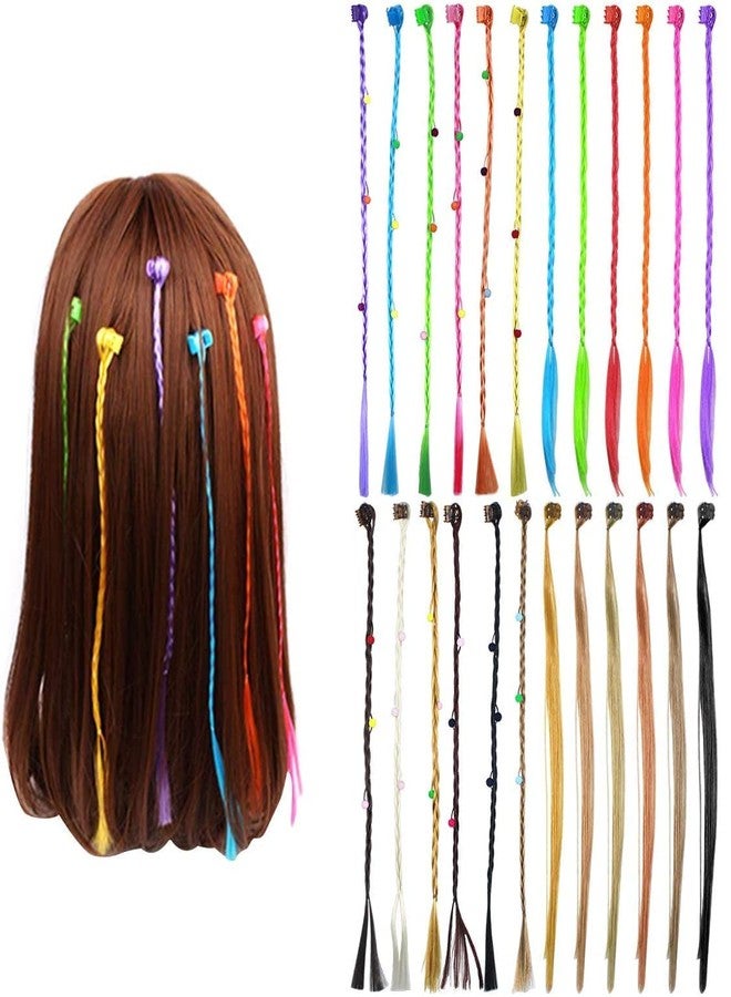 Evrysdi Kids Hair Extensions with Hair Clips Hair Braid Decorative Hair Clips Hair Accessories Colourful Kid Hair Stylish Claw Clips (12-PCS) - Image 5