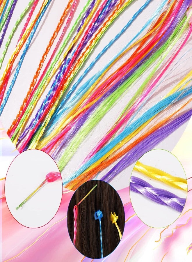 Evrysdi Kids Hair Extensions with Hair Clips Hair Braid Decorative Hair Clips Hair Accessories Colourful Kid Hair Stylish Claw Clips (12-PCS) - Image 2