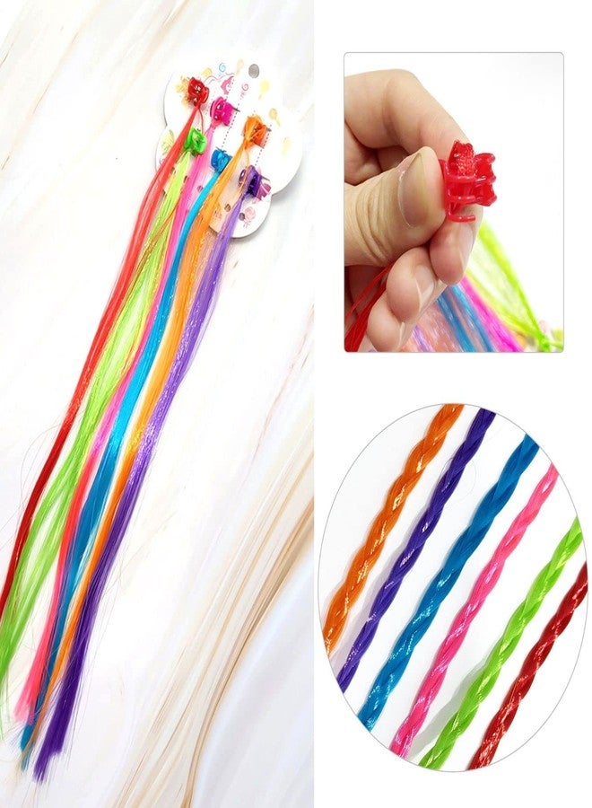 Evrysdi Kids Hair Extensions with Hair Clips Hair Braid Decorative Hair Clips Hair Accessories Colourful Kid Hair Stylish Claw Clips (12-PCS) - Image 4