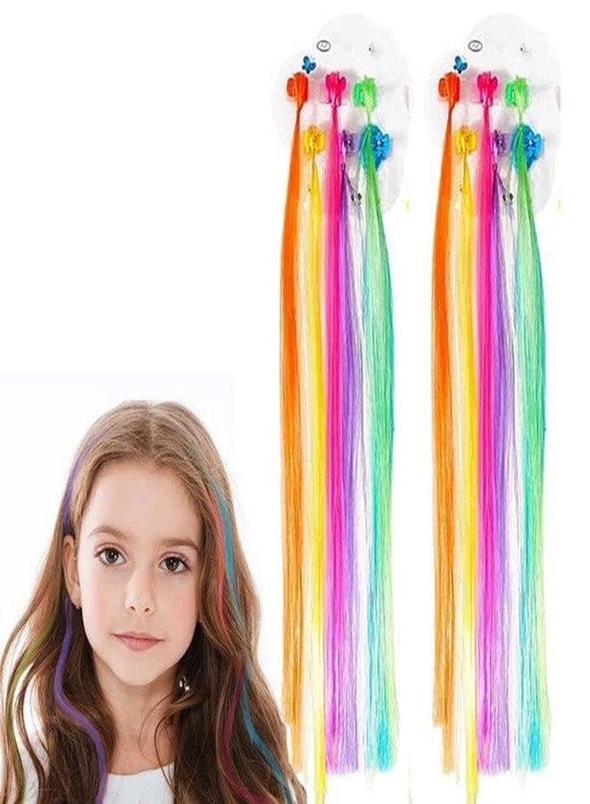 Evrysdi Kids Hair Extensions with Hair Clips Hair Braid Decorative Hair Clips Hair Accessories Colourful Kid Hair Stylish Claw Clips (12-PCS) - Image 1