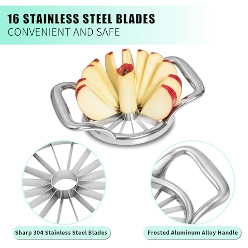 LIIGEMI 5.5 Inch Extra Large Apple Slicer,16-Slice Thin Apple Slicer and Corer,Cutter, Divider, Wedger for Fruits and Vegetables，Gifts for Mom，Sharp and Sturdy，Easy to Use - Image 5